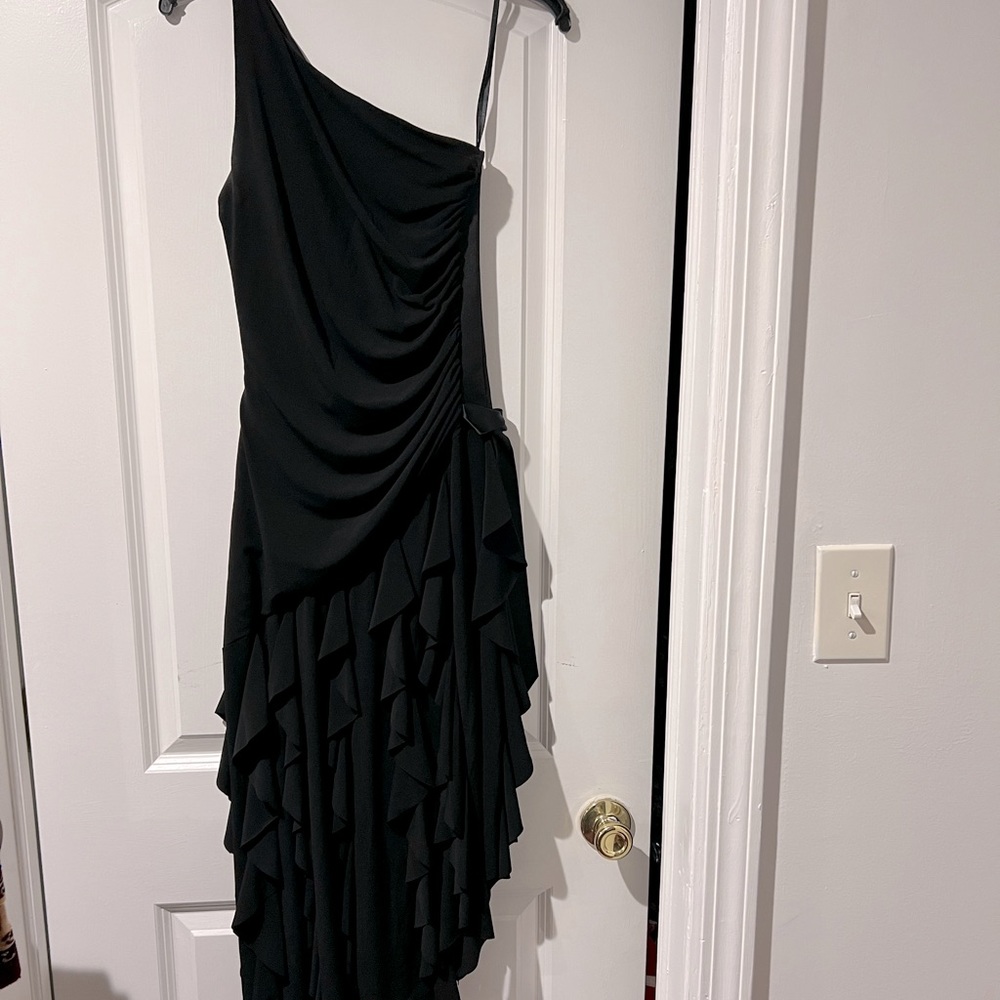 One shoulder asymmetrical gown